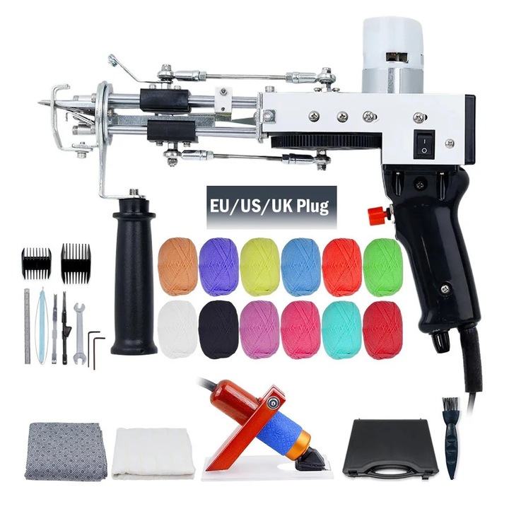 Tufting pisztoly, állítható sebesség, biztonsági funkciók, fekete