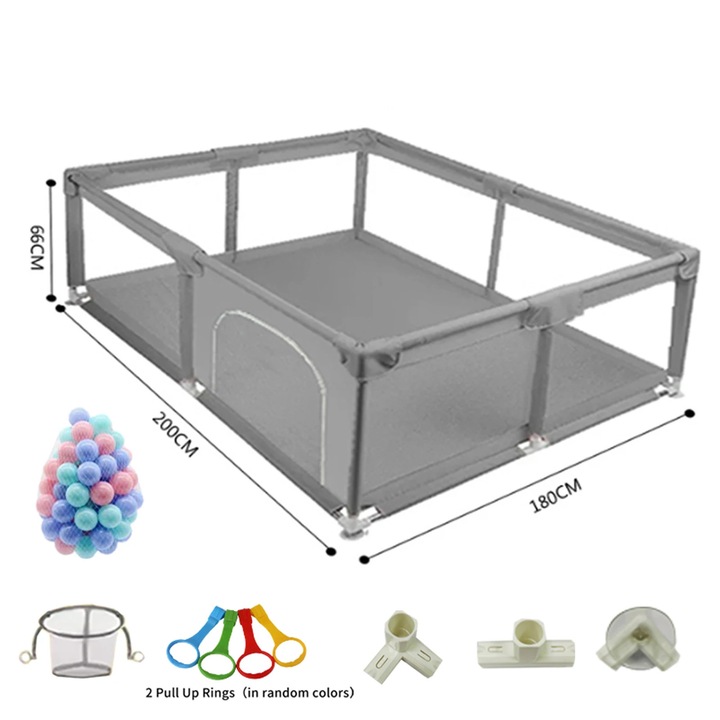 Кошара за игра за бебета, модел playpen HN-669-1820, за вътрешна и външна употреба, преносима ограда за пътуване, предпазна кошара за деца 1–2 години, цвят HN-669-1820