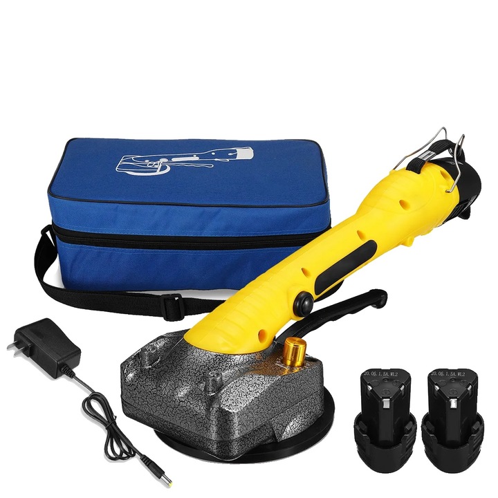 Шлайфмашина за плочки, 1000 W, 10-степенно управление на вибрациите, 2 батерии, 12x32 см