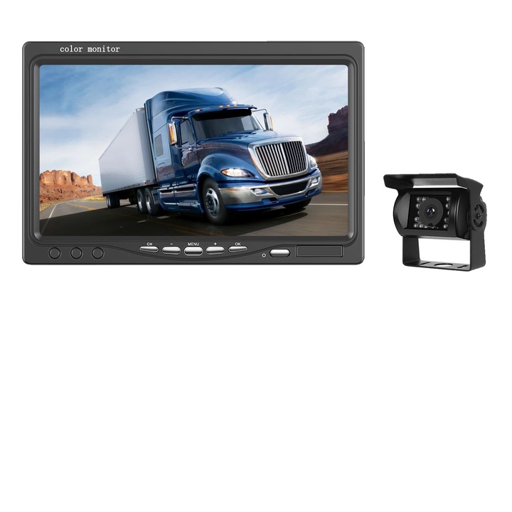 Monitor 7" cu camera, rezolutie 1080P, impermeabil IP68, set cu 1 camera