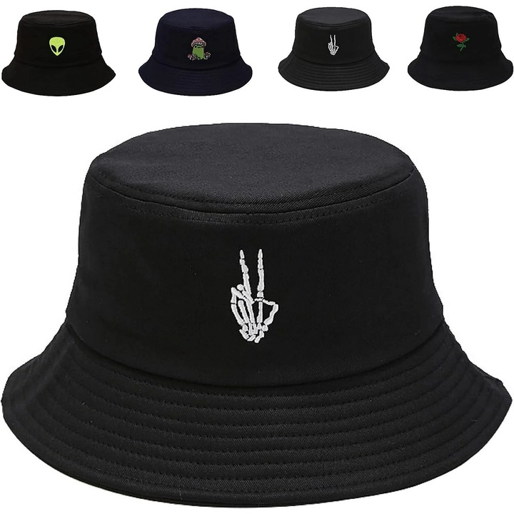 Памучна шапка-кофа, черна, унисекс, един размер, 56-58 см, идеална за дейности на открито