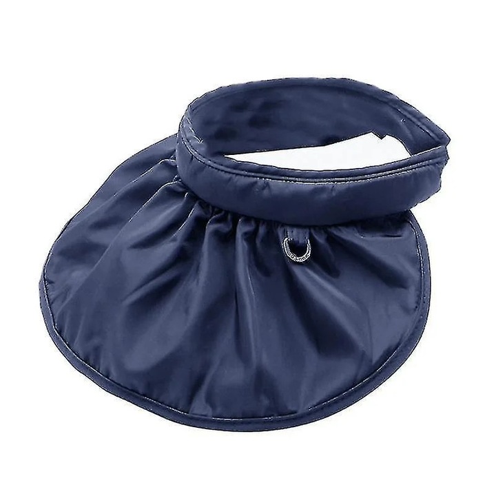 Дамска шапка, лятна козирка, сгъваема форма тип „черупка“, тъмносиня, 56-58 см