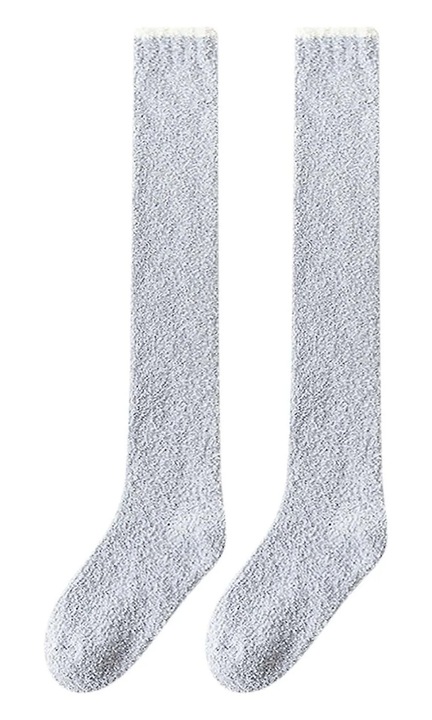 Дамски чорапи, зимен модел, коралов полар, 1 чифт, дължина 45-50 см, многоцветни