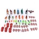 Set jucarii miniatura dinozauri, Fokelyi, 44 piese, culori vibrante, 13x24x19cm