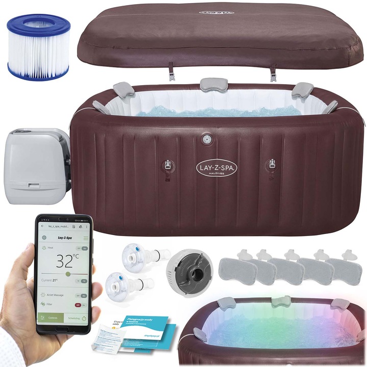 Надуваем басейн Lay-Z-Spa Maldives Pro за 7 души