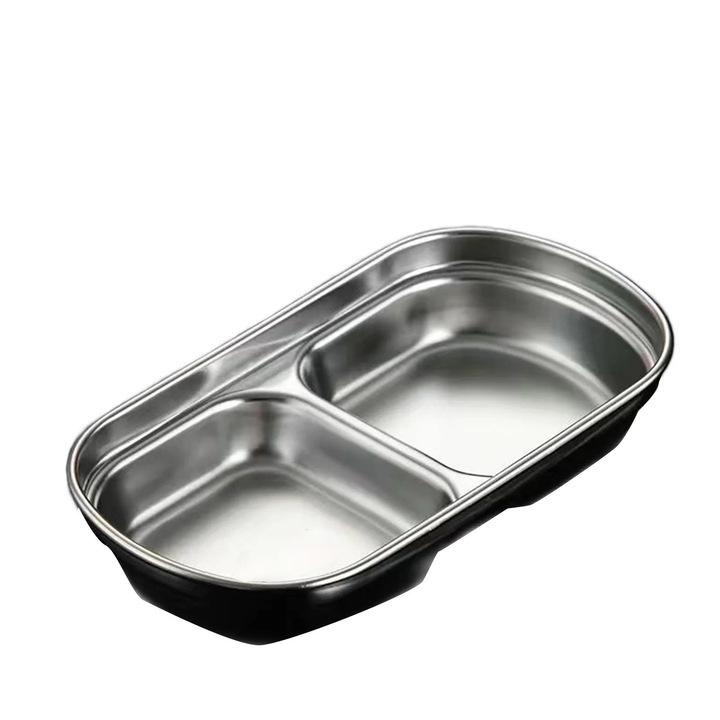 Boluri din otel inoxidabil 304, set, compartimentate, argintiu, diverse dimensiuni