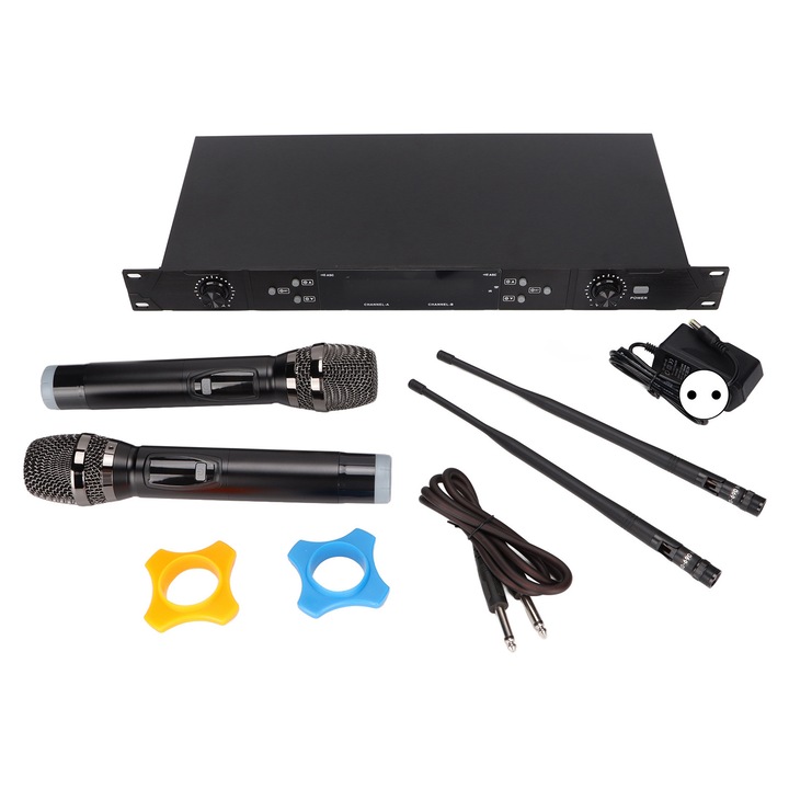 Microfon lavaliera wireless, sistem profesional, mic de guler, conectare 5mm, sensibilitate ridicată