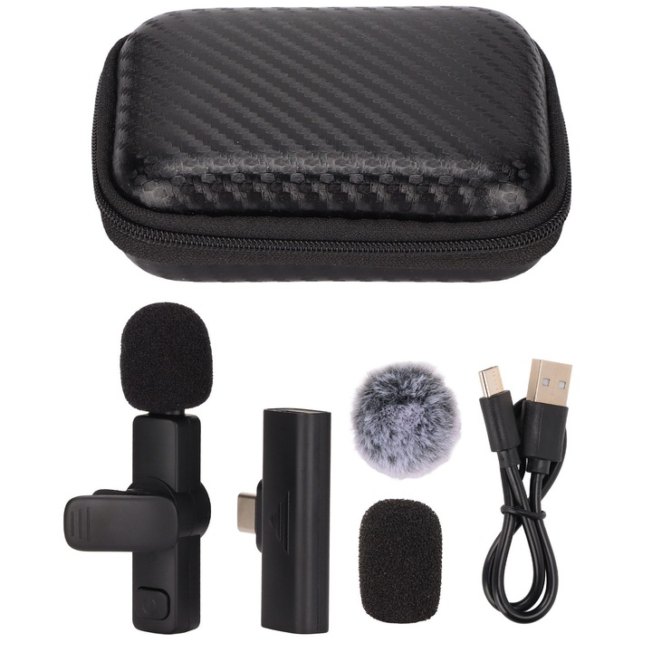 Microfon inlocuire, rotativ, 3.5mm, spuma, negru