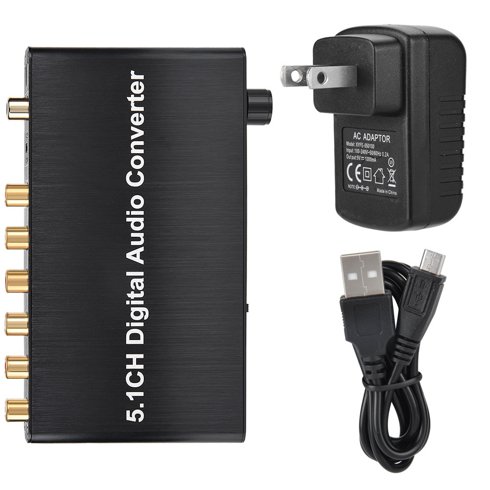 Convertor audio digital 100-240V, 5.1 CH, auto comutator fibra