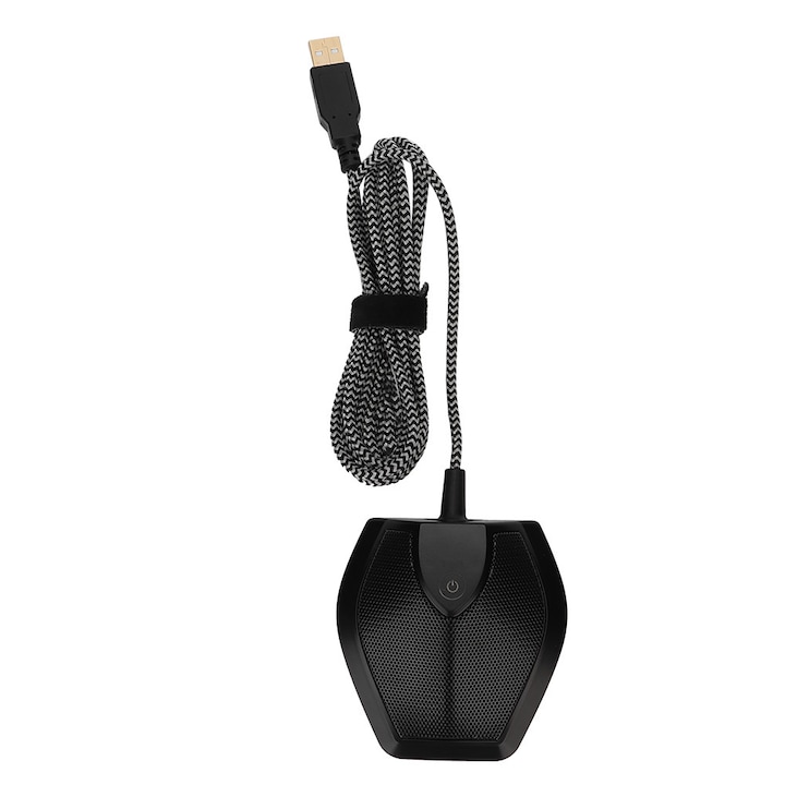 Microfon condensator cardioid, 36x52x137mm, negru, set cu suport antisoc