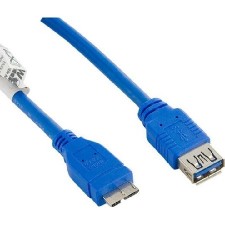 Pachet 2 x cablu USB 3.0 microUSB, 4World, 3m, cablu prelungitor,, 08973