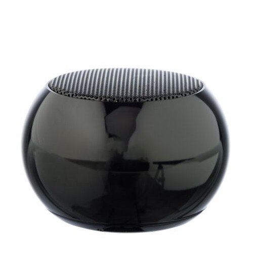 Boxa mini portabila - 4, Diam 50 mm, Bluetooth, Snur prindere, Neagra