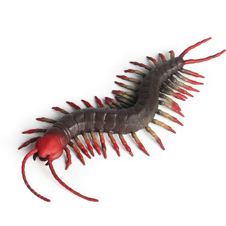 Figurina centipeda din cauciuc TPR, jucarie antistres, multicolor, 23x7x2cm
