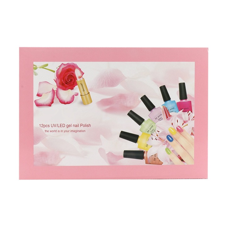 Set oje gel UV 12 piese multicolor 27.5x19.5x4.2cm