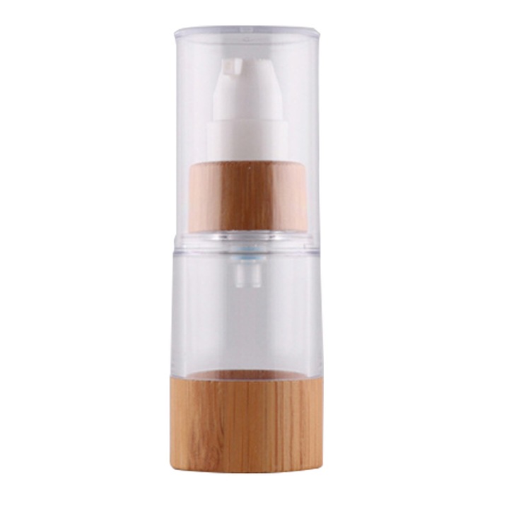 Бутилка за лосион HERUSI, бамбук и пластмаса, вместимост 15ml, 30ml, 50ml, прозрачно-кафява