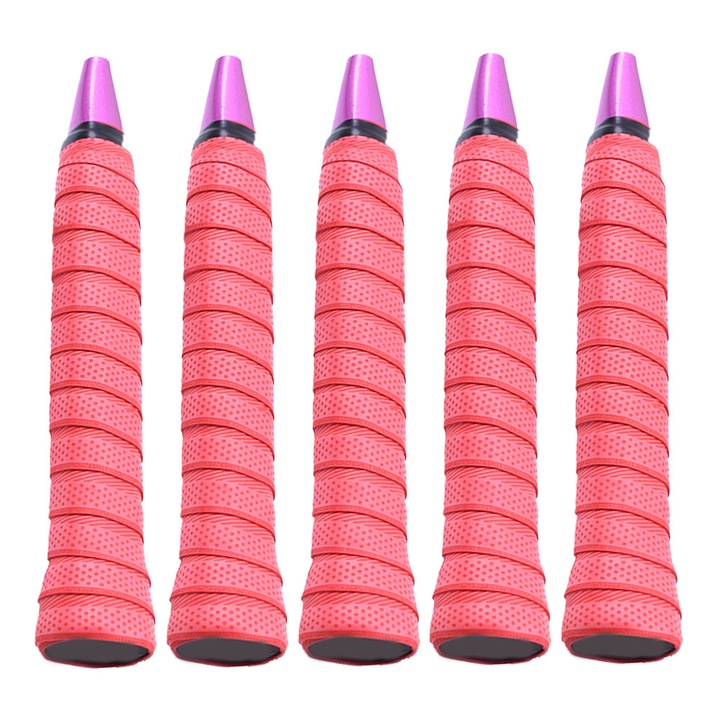 Grip absorbant HERUSI pentru rachete tenis badminton rosu elasticitate avansata