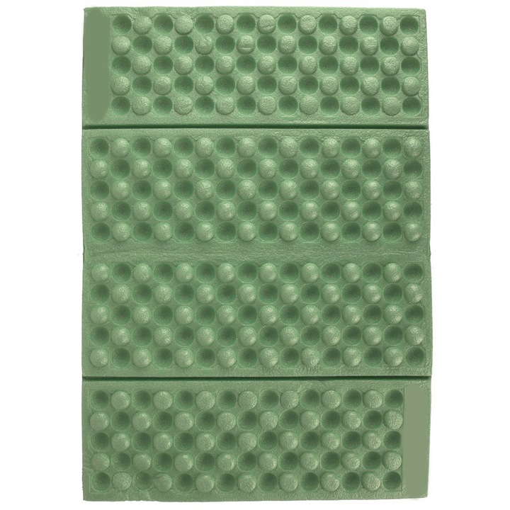 Saltea camping HERUSI pliabila spuma impermeabila verde-negru 38x27x1cm