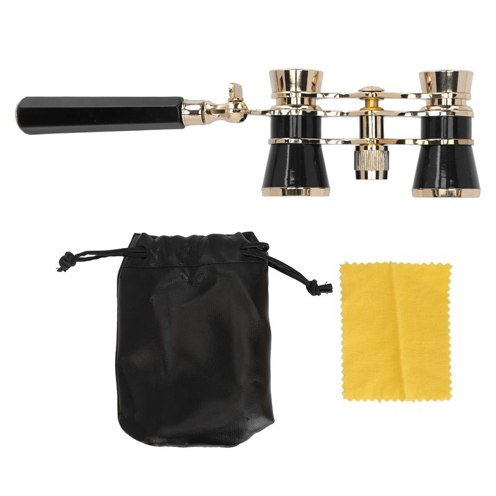 Бинокъл за театър 3x25 метален, преносим, за спектакли, черен цвят