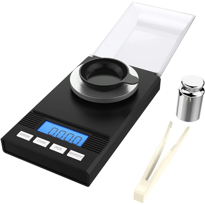 Cantar digital YANYXR 50g 0.001g negru 11.5x6.5x1.7cm set