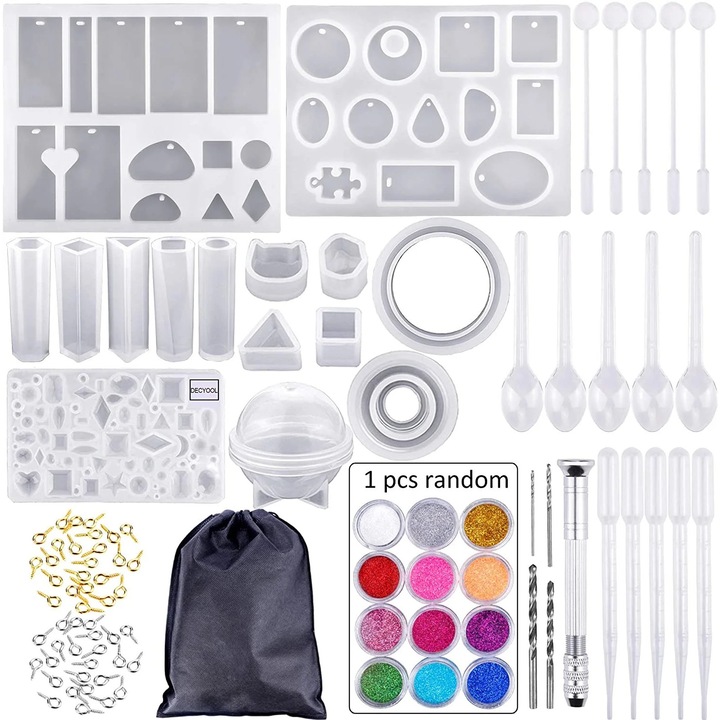 Set 83 piese matrite bijuterii silicon YANYXR multicolor 23x16.5x6.5cm