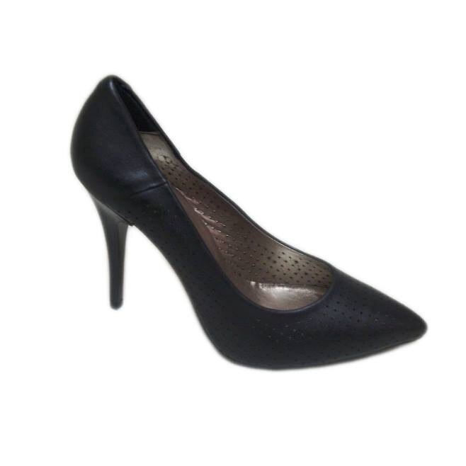 Pantofi tineresti cu toc inalt, varf ascutit, D&J Exclusive, Negru