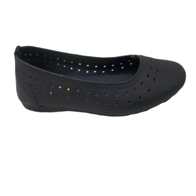 Balerini cu model perforat,D&J Exclusive, Negru