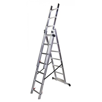 Scara tripla Bisonte, 7 trepte, 1,98 m, aluminiu Scara tripla Bisonte, 7 trepte, 1,98 m, aluminiu