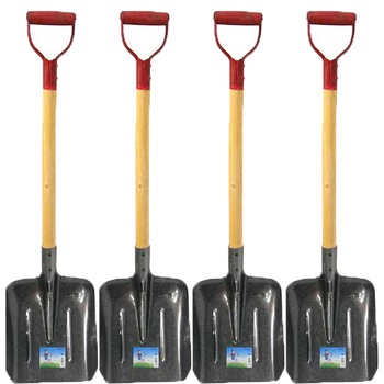 Pachet 4 bucati - Lopata zapada auto, cu coada din lemn si maner Pachet 4 bucati - Lopata zapada auto, cu coada din lemn si maner