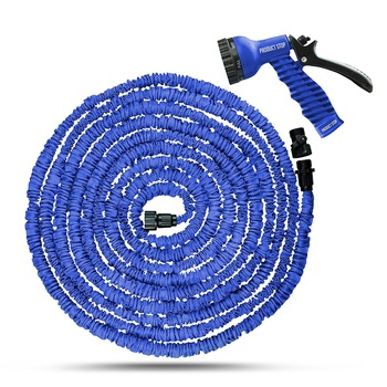 Furtun extensibil pentru gradina, 15 m, cu pistol de udat, albastru Furtun extensibil pentru gradina, 15 m, cu pistol de udat, albastru