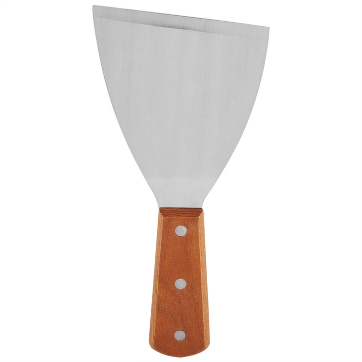 Spatula gratar HERUSI, inox si lemn, 21.7x10cm, argintiu-maro