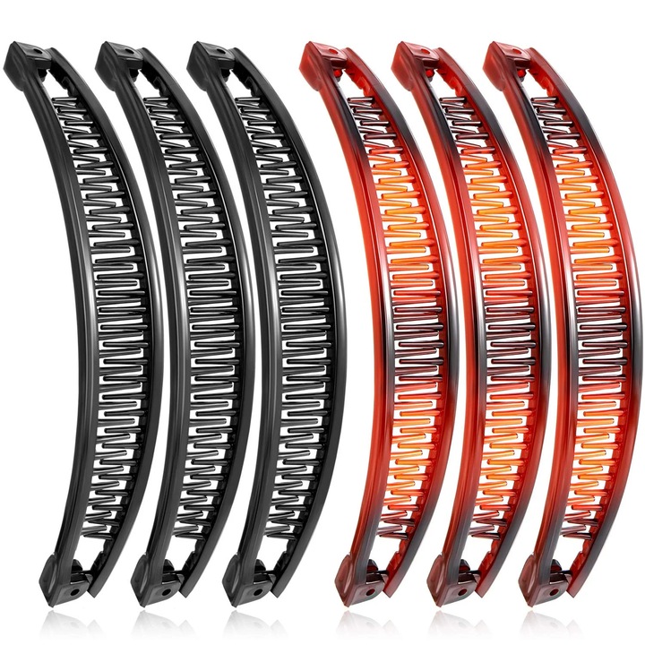 6 db-os banán hajcsat készlet, többszínű, 15x3cm