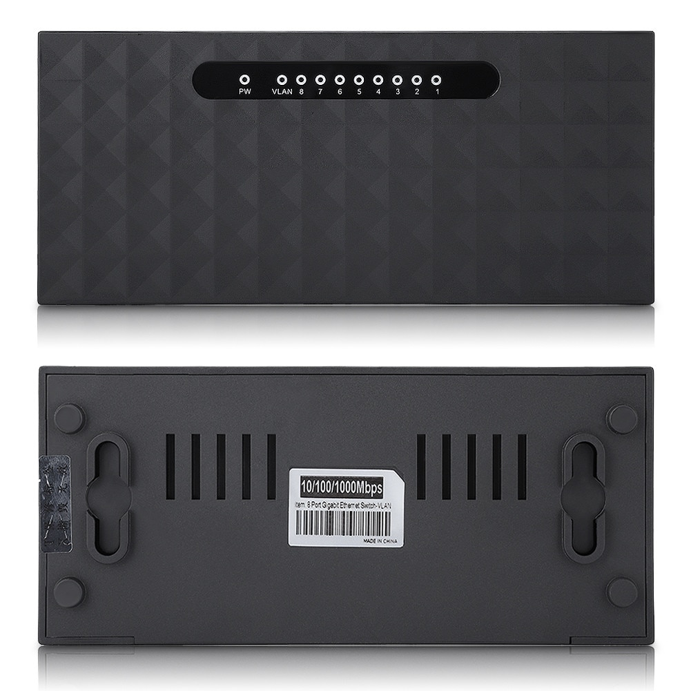 Switch Ethernet 8-Port 10/100/1000Mbps, plug and play, negru