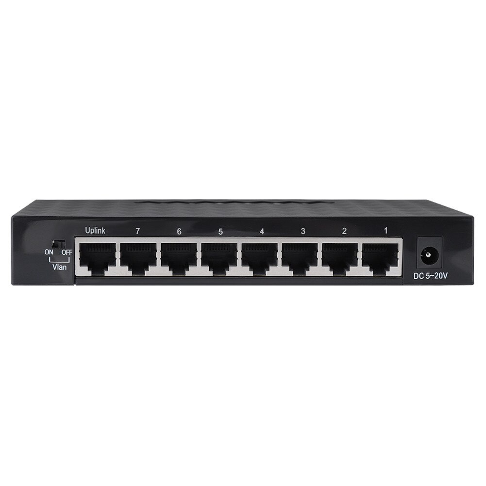 Switch Ethernet 8-Port 10/100/1000Mbps, plug and play, negru