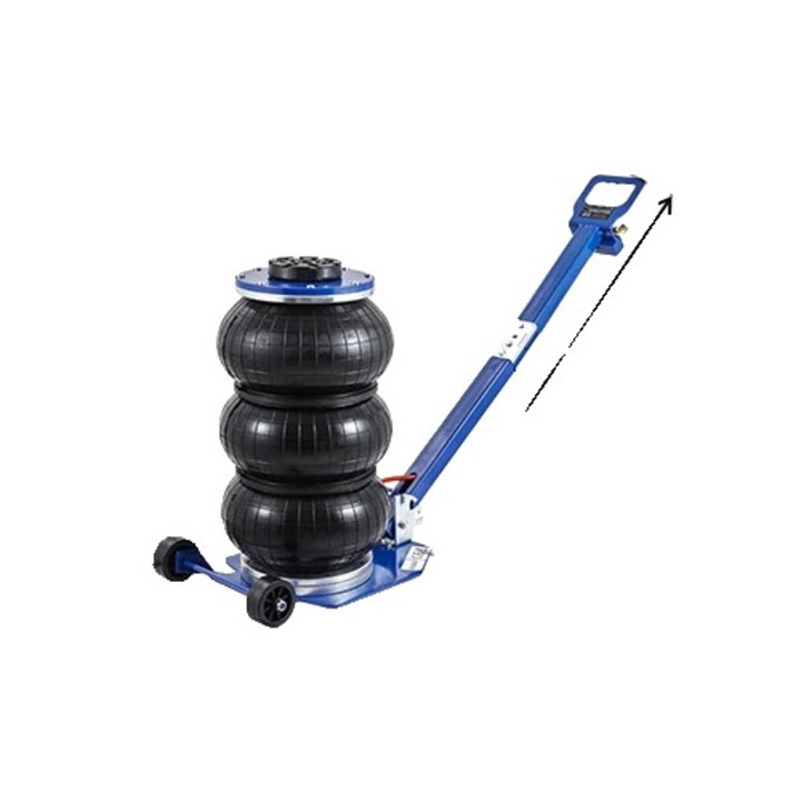 Elevator pneumatic 3 tone, ajustabil, roti, maner lung, 5.5-17.7 inch, albastru