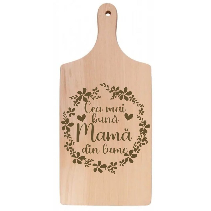 Tocator de bucatarie din lemn, 30 x 14 cm- Cea mai buna Mama din lume
