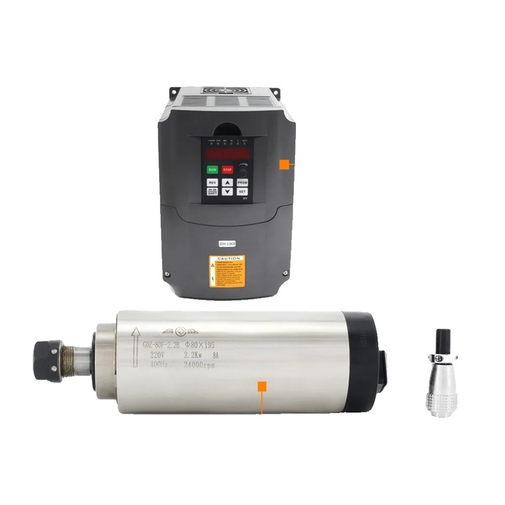 Motor de frezat 2.2KW, 24000rpm, 0.01mm, racire cu aer, dimensiune 80mm