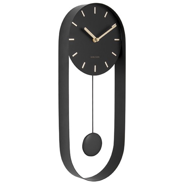 Ceas decorativ Karlsson PENDULUM CHARM, negru, 50x20x4,8cm
