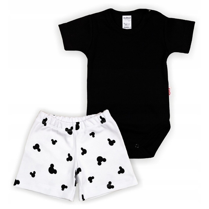 Compleu copii, Klekle, Bumbac, negru/alb