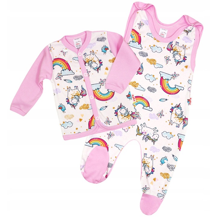 Compleu copii, Klekle, Bumbac, roz, unicorni