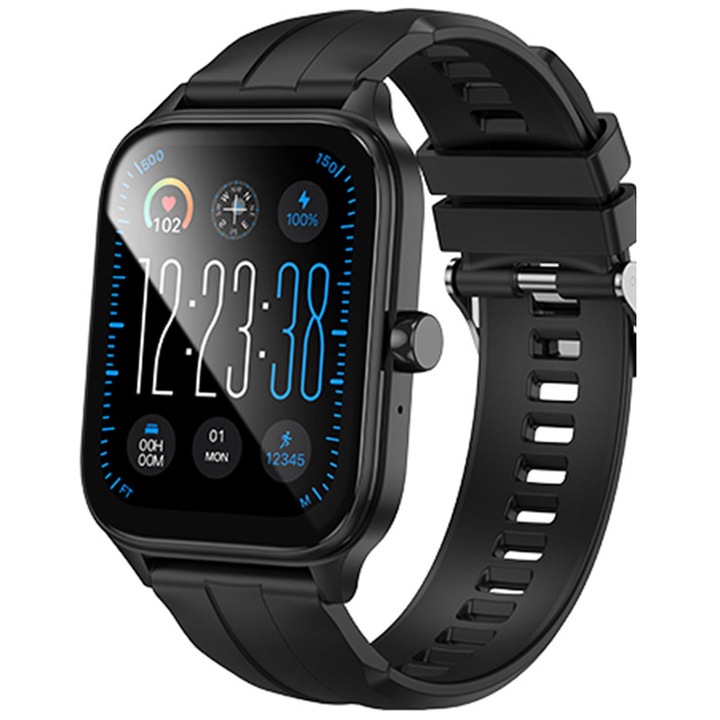 SmartWatch Y27 HOCO, версия за разговори BT5.0, 1.95” екран, батерия 230mAh, спортна каишка, черен