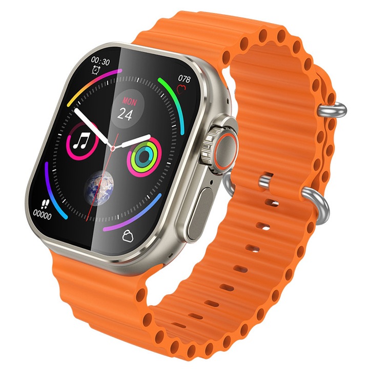 SmartWatch Y23 Ultra HOCO, версия за разговори BT5.3, 2.02” екран, батерия 300mAh, спортна каишка, оранжев