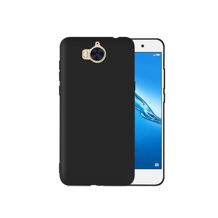 Fekete borítás, szilikon, Huawei Y6 PRO 2017 / P9 lite MINI, hátlap