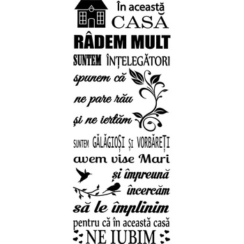 Sticker Decorativ - SMAER - IN ACEASTA CASA - 100cm x 40cm - Negru Sticker Decorativ - SMAER - IN ACEASTA CASA - 100cm x 40cm - Negru