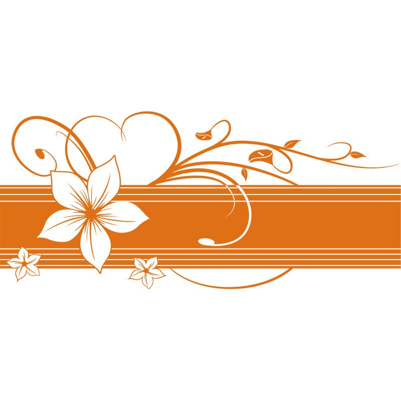Sticker Decorativ - SMAER - FLORAL ROMANTIC - 120cm x 50cm - Portocaliu