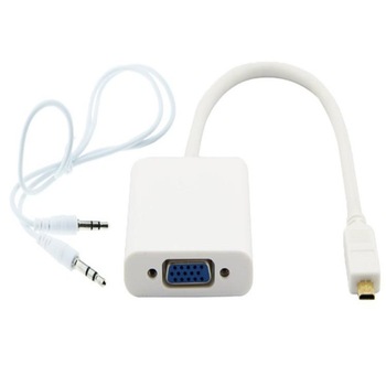 Adaptor Nelbo micro HDMI - VGA, de calitate superioara, cablu audio inclus Adaptor Nelbo micro HDMI - VGA, de calitate superioara, cablu audio inclus