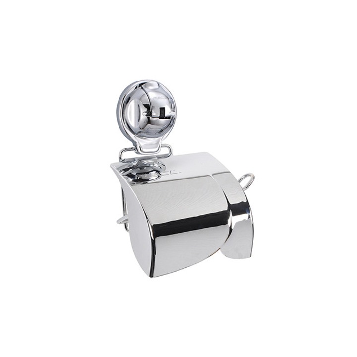 Стойка с вендузи за тоалетна хартия E10 Earl, Feca, хромирана, инокс / ABS, издръжливост 500 гр, сребриста