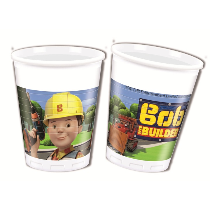 Комплект чаши Procos, Строителят Боб Bob The Builder, 8 бр, 200 мл