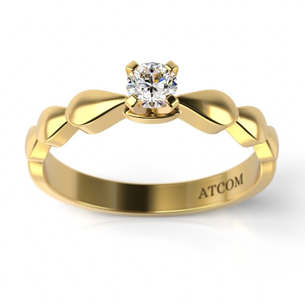 Inel de logodna cu diamant Istrate din aur galben, 58