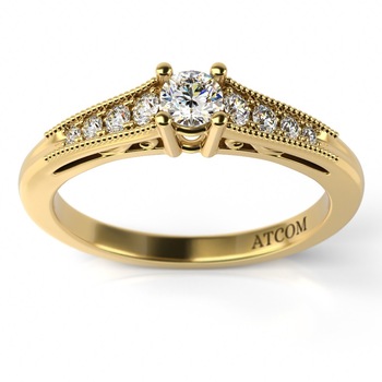Inel de logodna din aur galben cu diamante Felix, 54 Inel de logodna din aur galben cu diamante Felix, 54