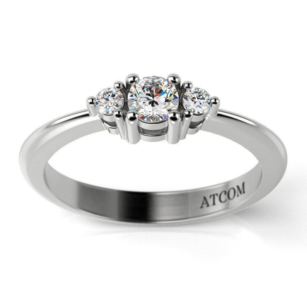 Inel de logodna din aur alb cu diamante Libra, 52